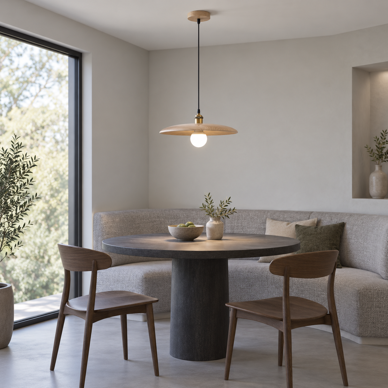 Scandinavische houten hanglamp