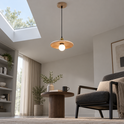 Scandinavische houten hanglamp