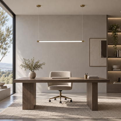 Minimalistisk barformad pendellampa med guldfinish