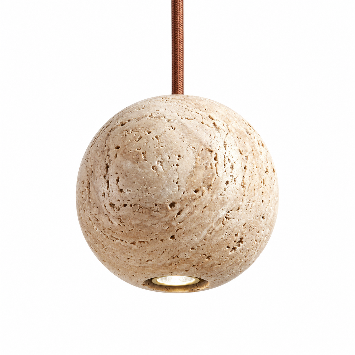 Suspension ronde en travertin