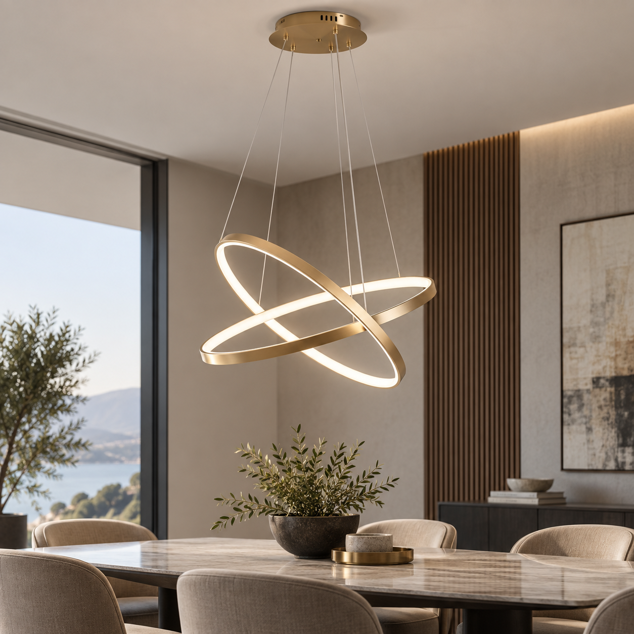 Celling Fixtures Rings Shape Pendant Light