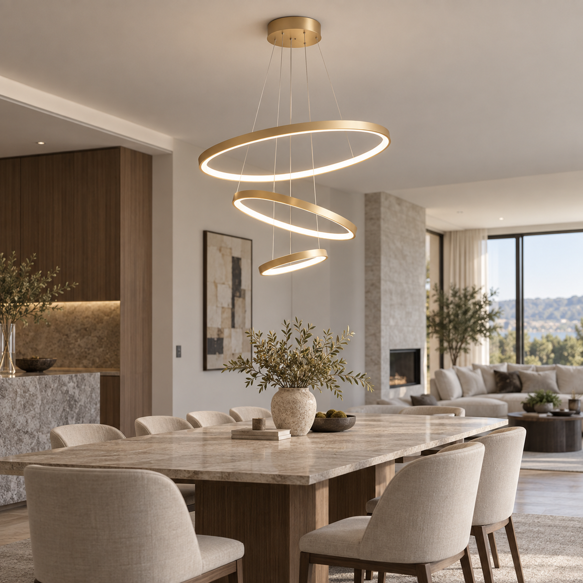 Celling Fixtures Rings Shape Pendant Light