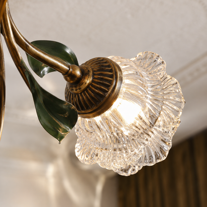 Retro grön taklampa i franskt glas