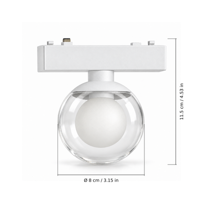 Ball light B · 6W, White. Edge measurements: Ø 8 cm / 3.15 in; 11.5 cm / 4.53 in.