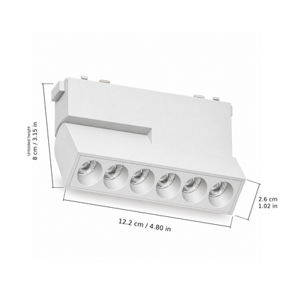 Folding grille · 10W, White. Edge measurements: 12.2 cm / 4.80 in; Unfolded height: 8 cm / 3.15 in; 2.6 cm / 1.02 in.