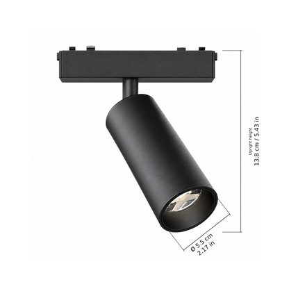 Spotlight · 18W, Black. Edge measurements: Upright height: 13.8 cm / 5.43 in; Ø 5.5 cm / 2.17 in.