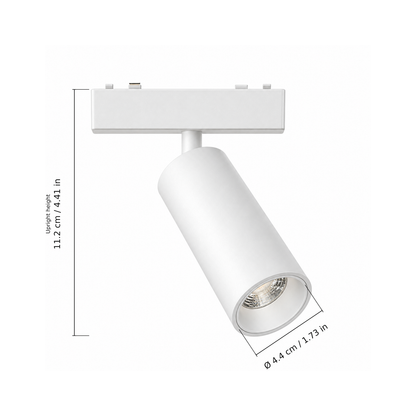 Spotlight · 9W, White. Edge measurements: Upright height: 11.2 cm / 4.41 in; Ø 4.4 cm / 1.73 in.