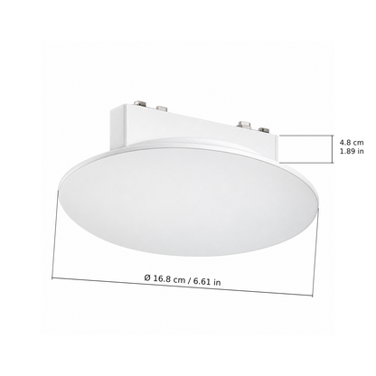Wall light · 9W, White. Edge measurements: Ø 16.8 cm / 6.61 in; 4.8 cm / 1.89 in.