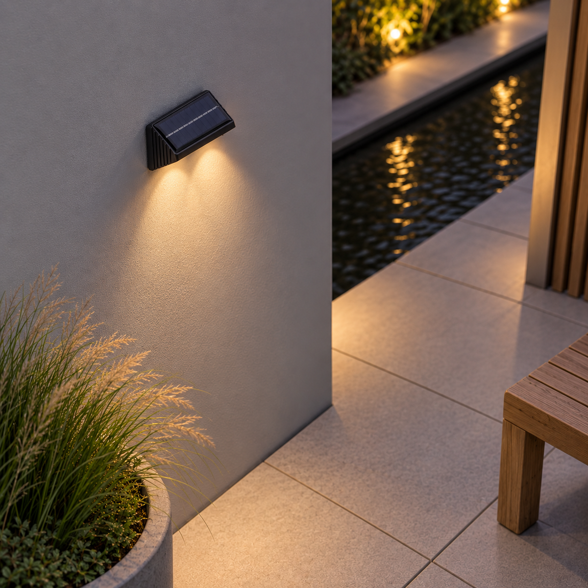 Solar-Wandleuchte mit Sensor