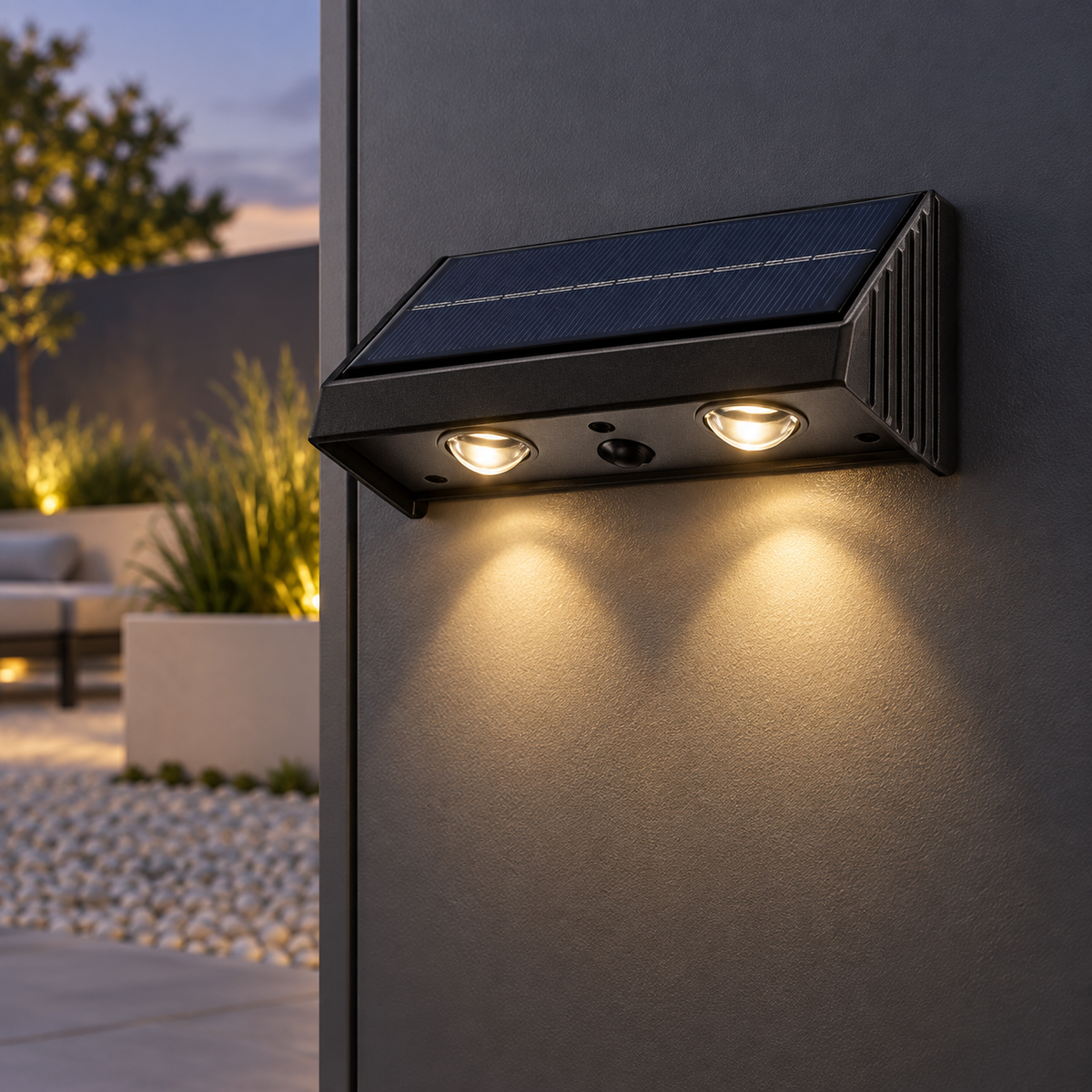 Solar-Wandleuchte mit Sensor