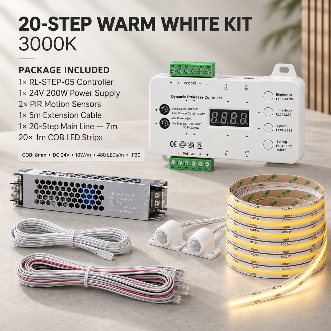 Stairs Lighting with strip motion sensor switch