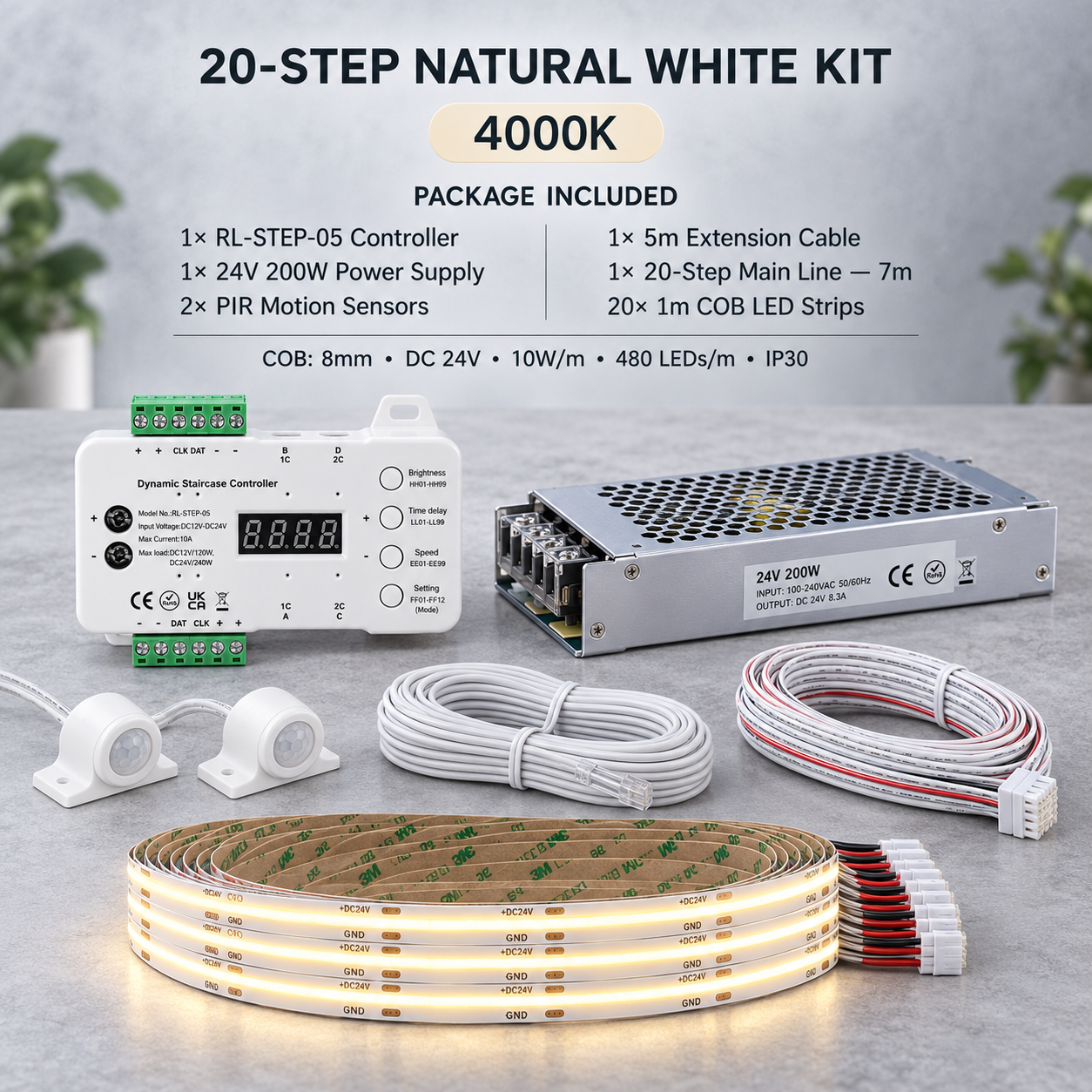 Stairs Lighting with strip motion sensor switch