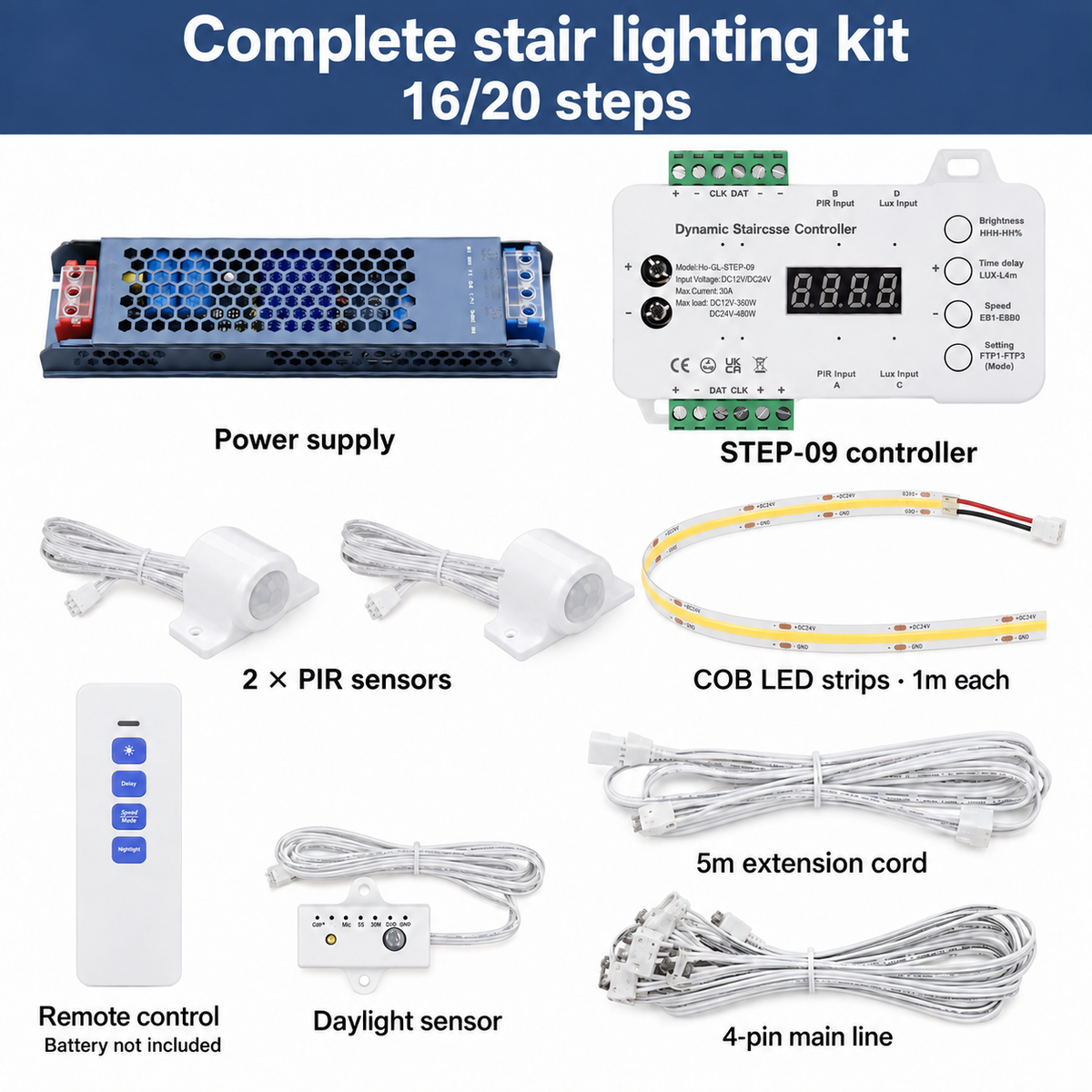 Stairs Lighting with strip motion sensor switch