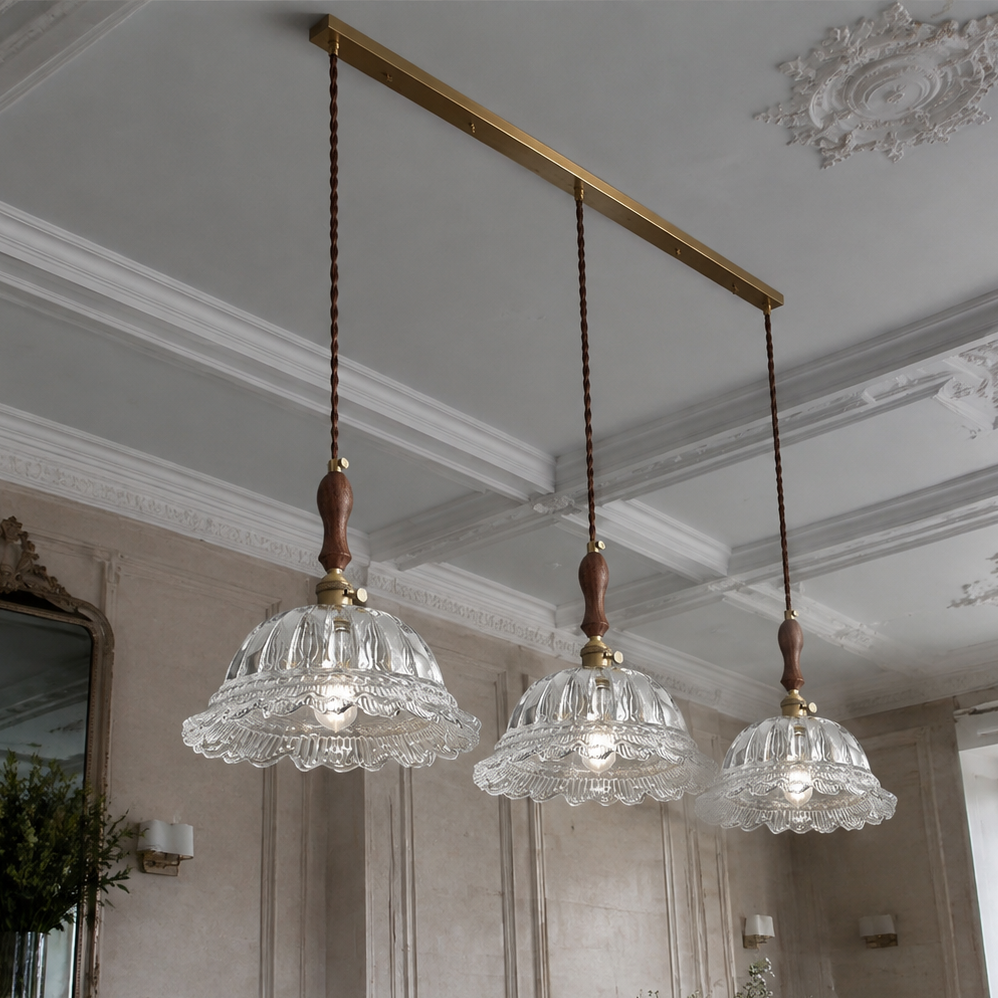 French vintage design pendant lights with brass base