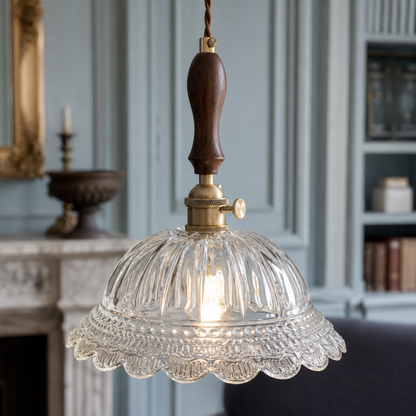 French vintage design pendant lights with brass base