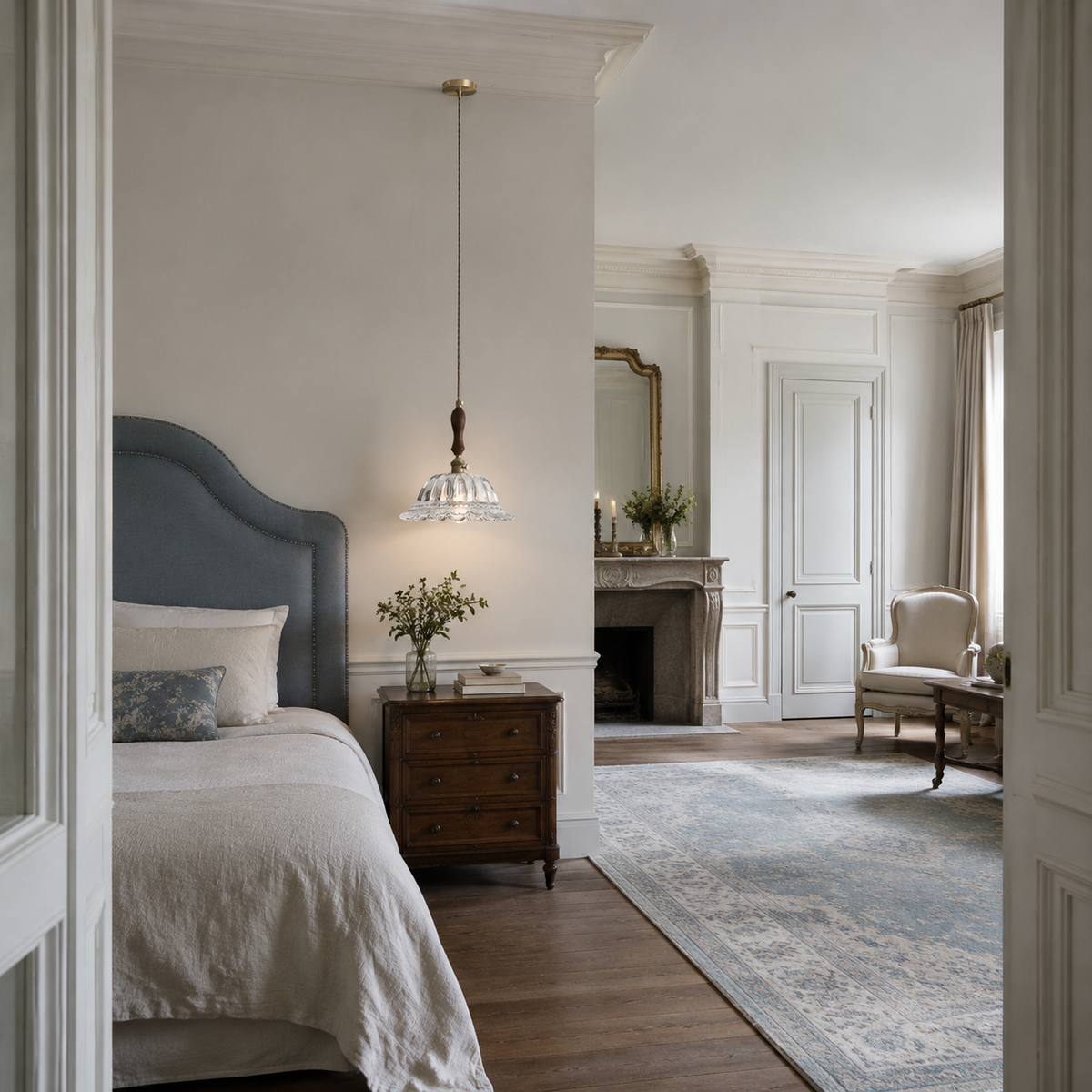 French vintage design pendant lights with brass base