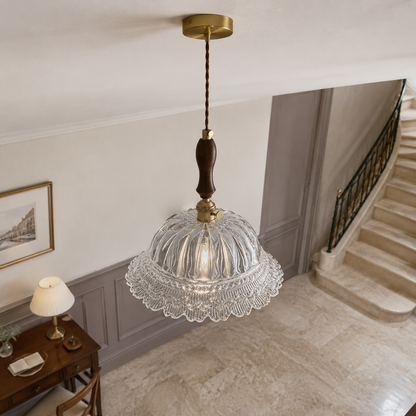 French vintage design pendant lights with brass base