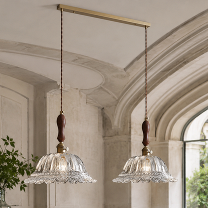 French vintage design pendant lights with brass base