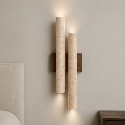 Travertine stone bedroom wall lamp up and down