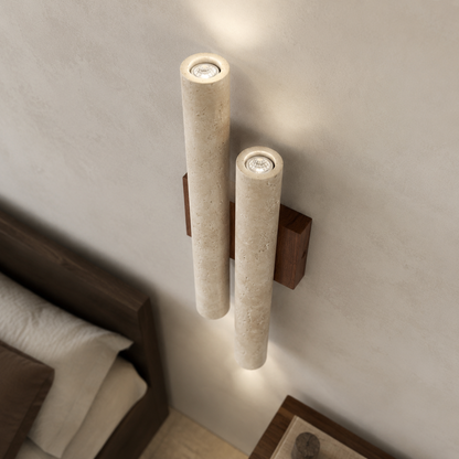 Travertine stone bedroom wall lamp up and down