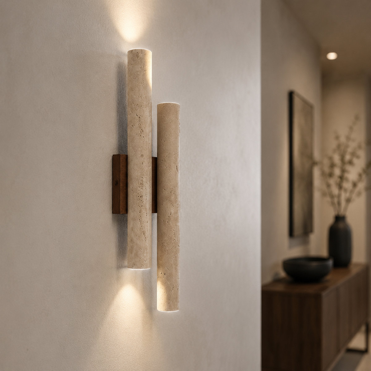 Travertine stone bedroom wall lamp up and down