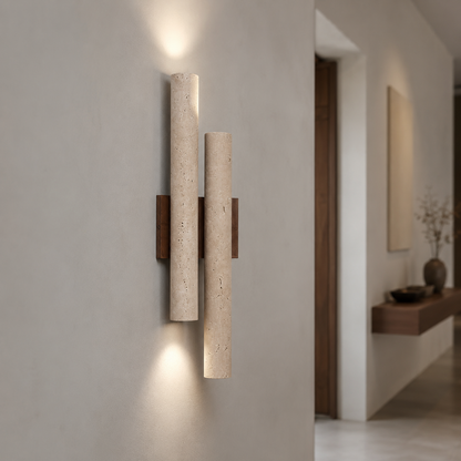 Travertine stone bedroom wall lamp up and down