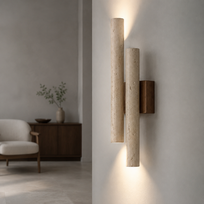 Travertine stone bedroom wall lamp up and down