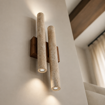 Travertine stone bedroom wall lamp up and down