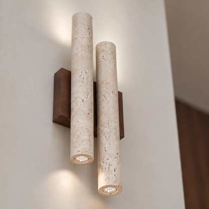 Travertine stone bedroom wall lamp up and down