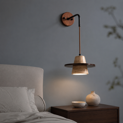 LUXELY Travertine stone LED pendant lamp