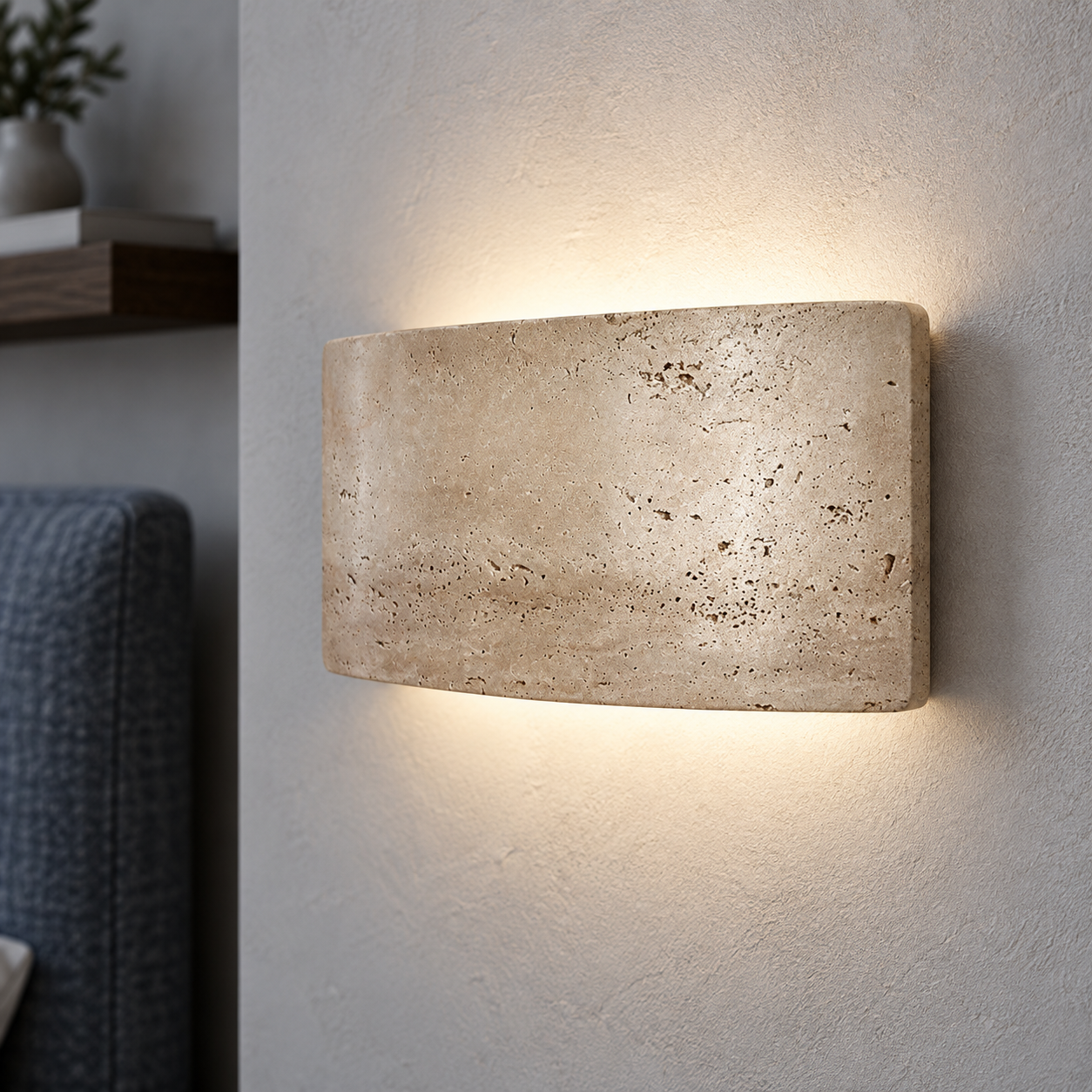 Travertinsten ip65 vägglampa