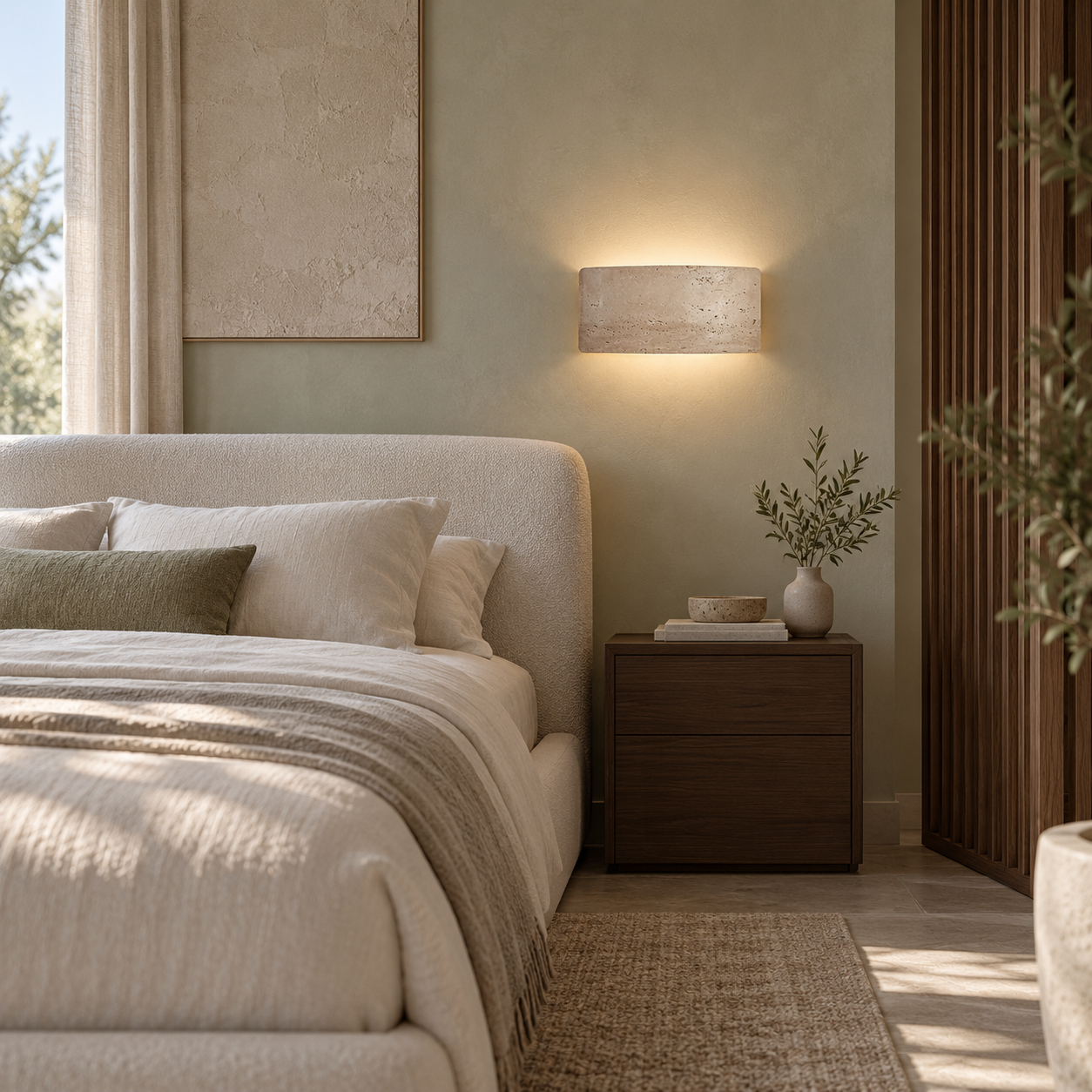 Travertinsten ip65 vägglampa