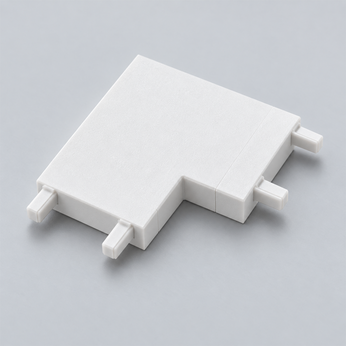 White l connector, ultra-thin magnetic track component.