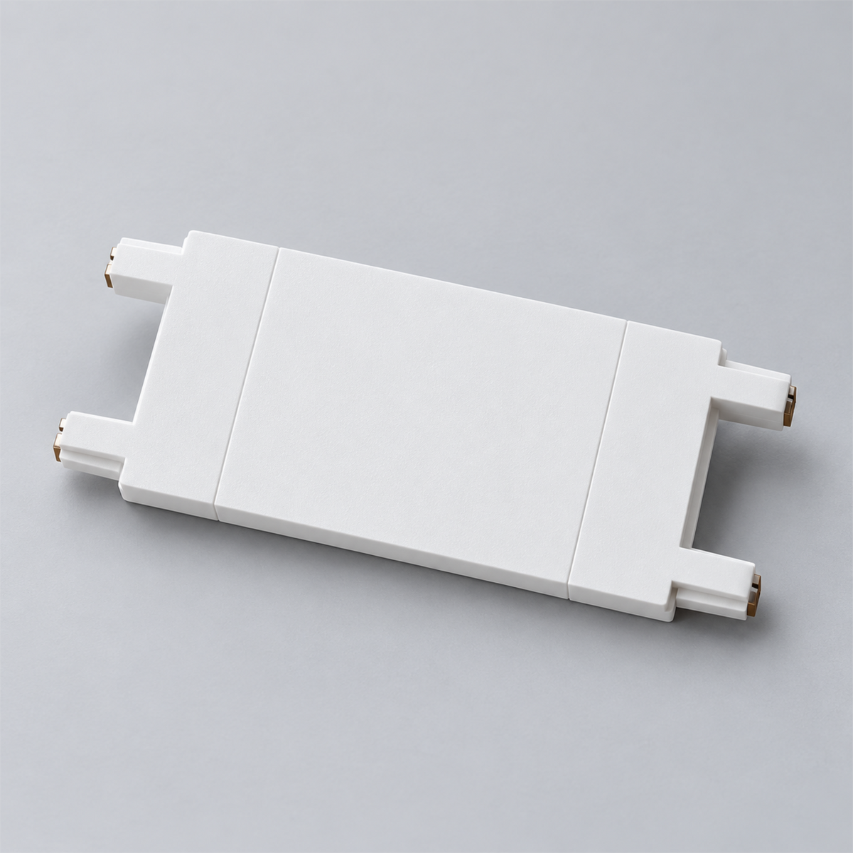 White straight connector, ultra-thin magnetic track component.
