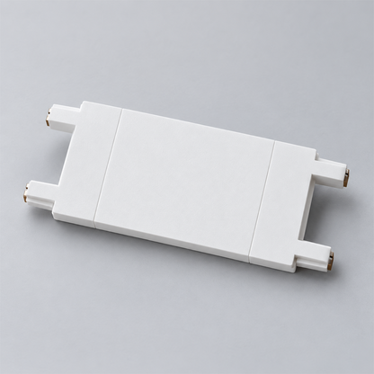White straight connector, ultra-thin magnetic track component.