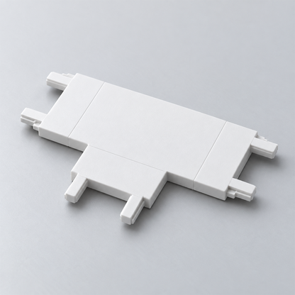 White t connector, ultra-thin magnetic track component.