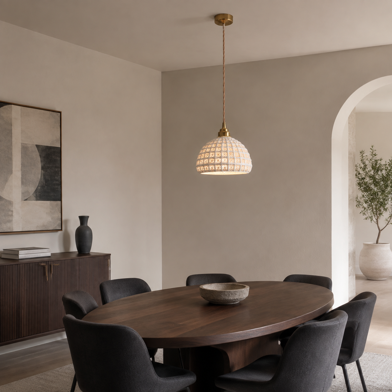 LUXELY modern ceramic LED pendant light