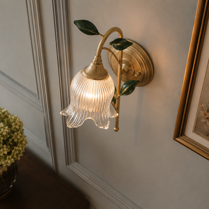 French pastoral flower wall sconce