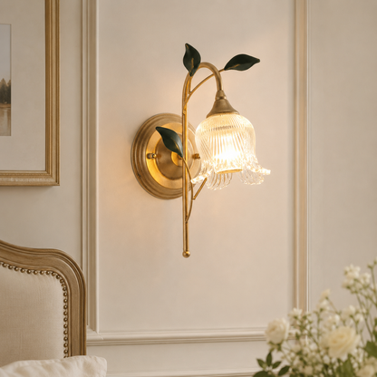 French pastoral flower wall sconce