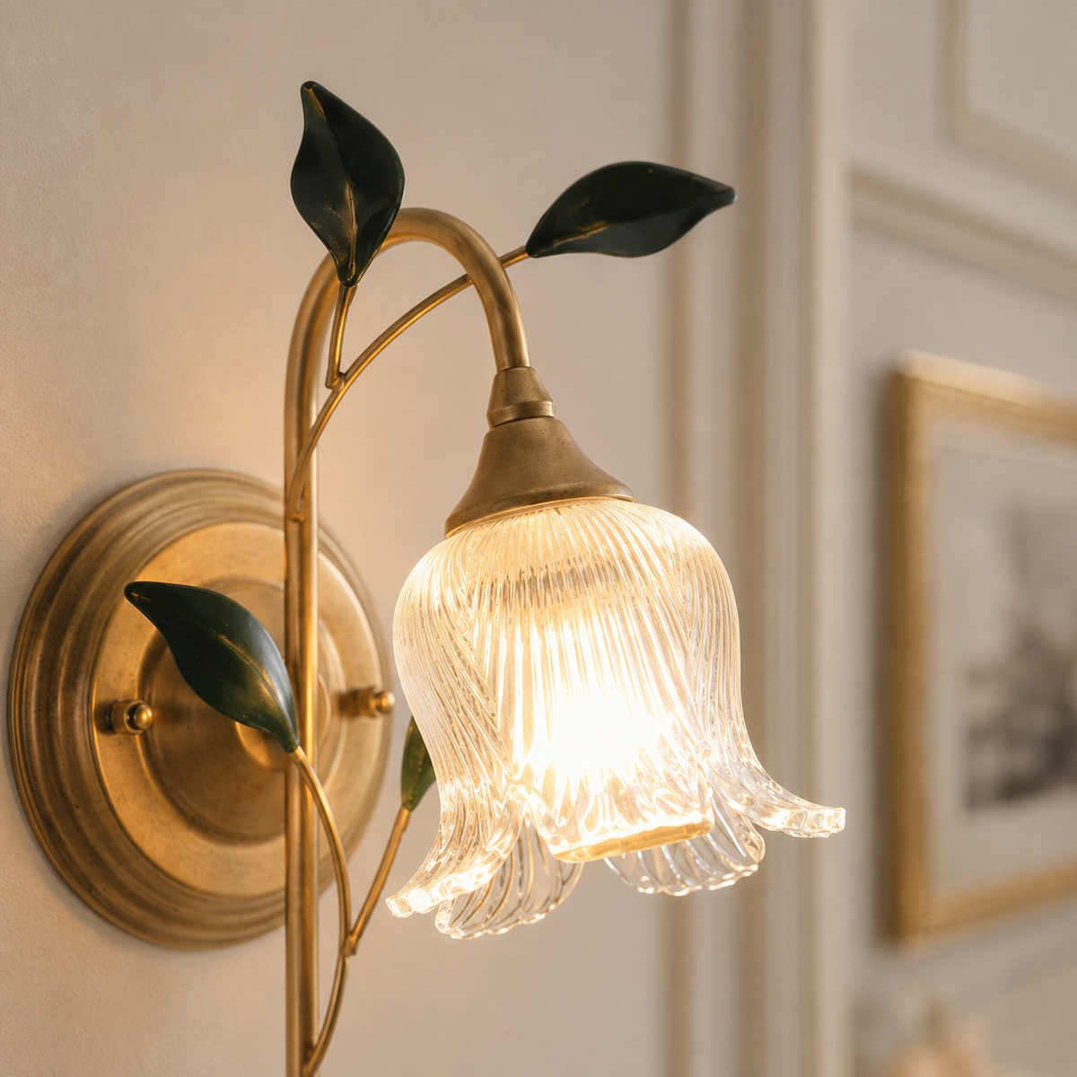 French pastoral flower wall sconce