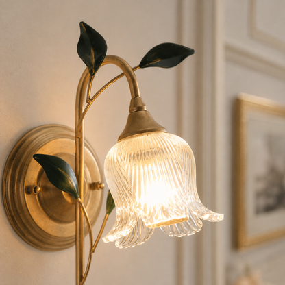 French pastoral flower wall sconce