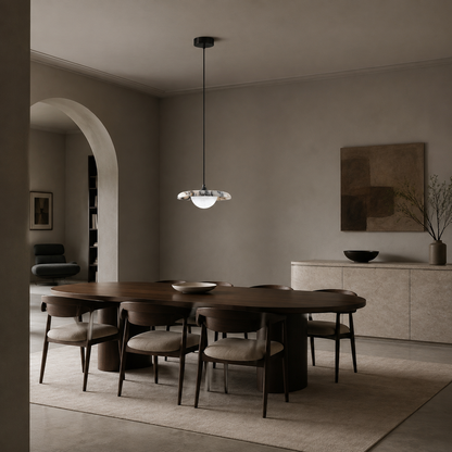 Italiensk vit-svart marmor pendellampa