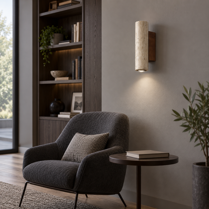 Sconce med dekor i travertin