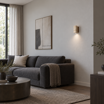 Sconce med dekor i travertin