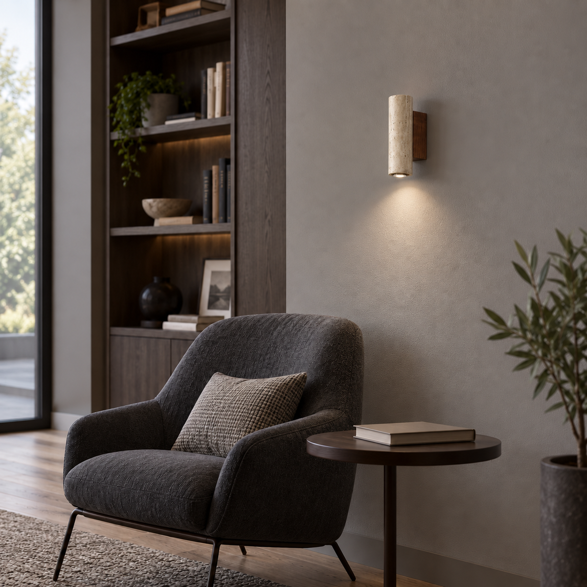 Sconce med dekor i travertin