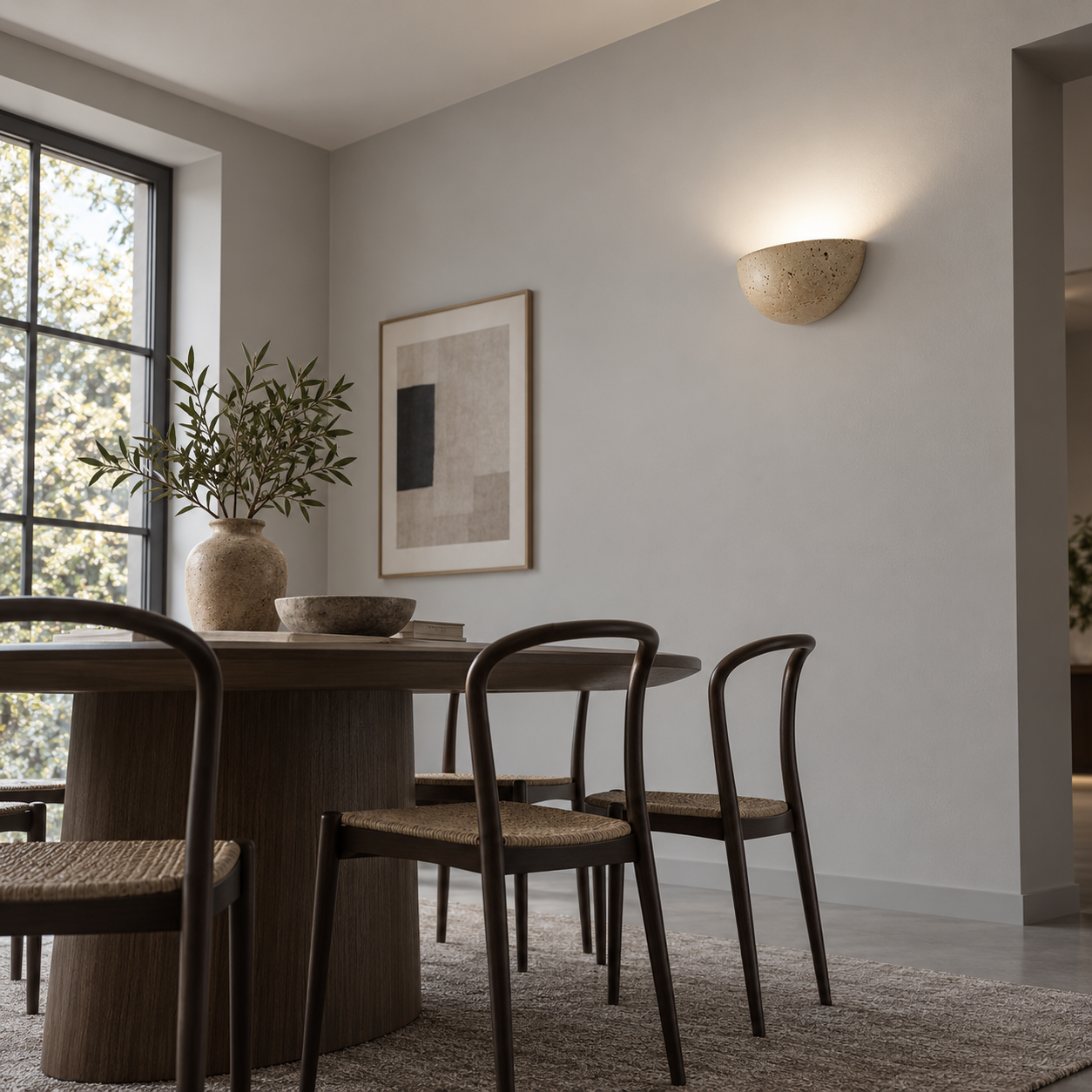 Wabi sabi stenen wandlamp