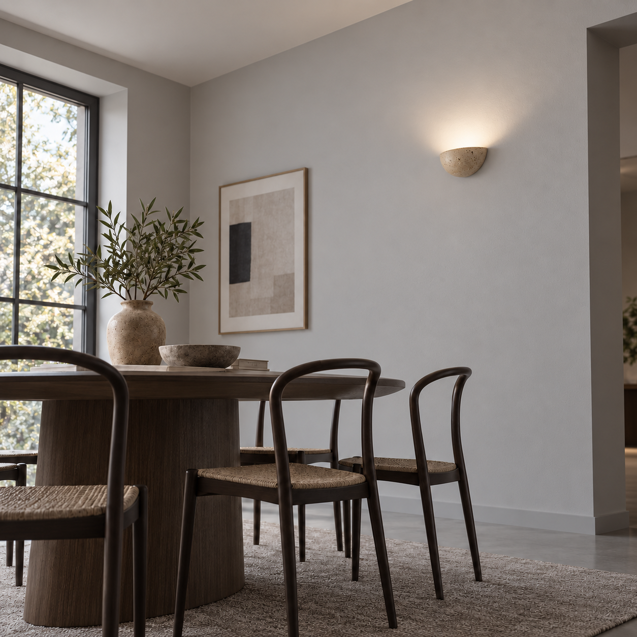 Wabi sabi stenen wandlamp