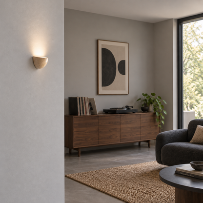 Wabi sabi stenen wandlamp