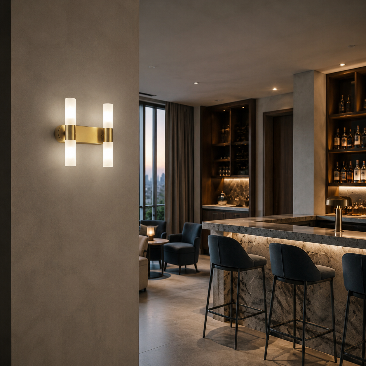 Luxe Goud Led Wandlamp
