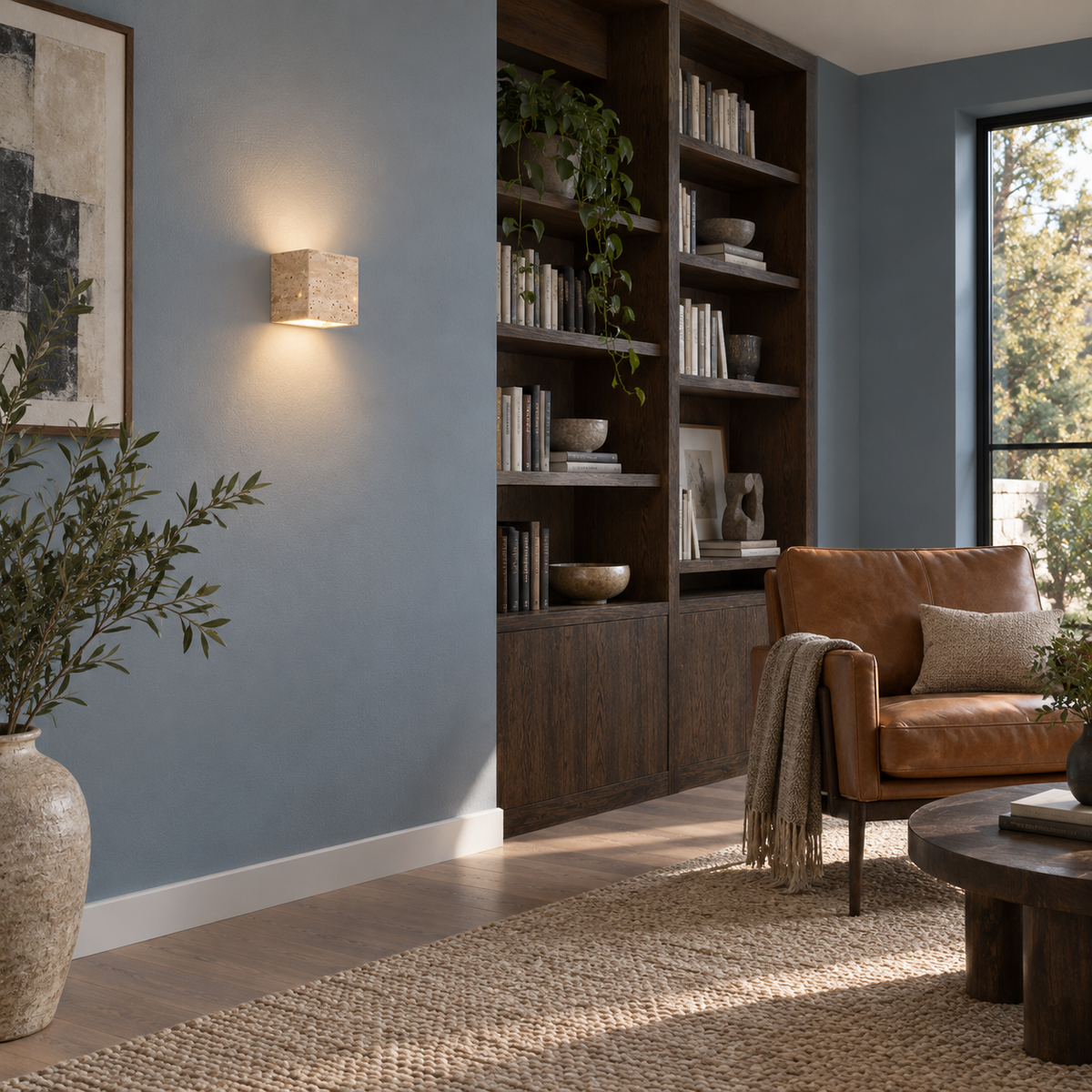 Yellow stone wall lamp